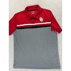 Oklahoma Sooners Screened Logo Campus S/S Polo Shirt (Men's Large) Red